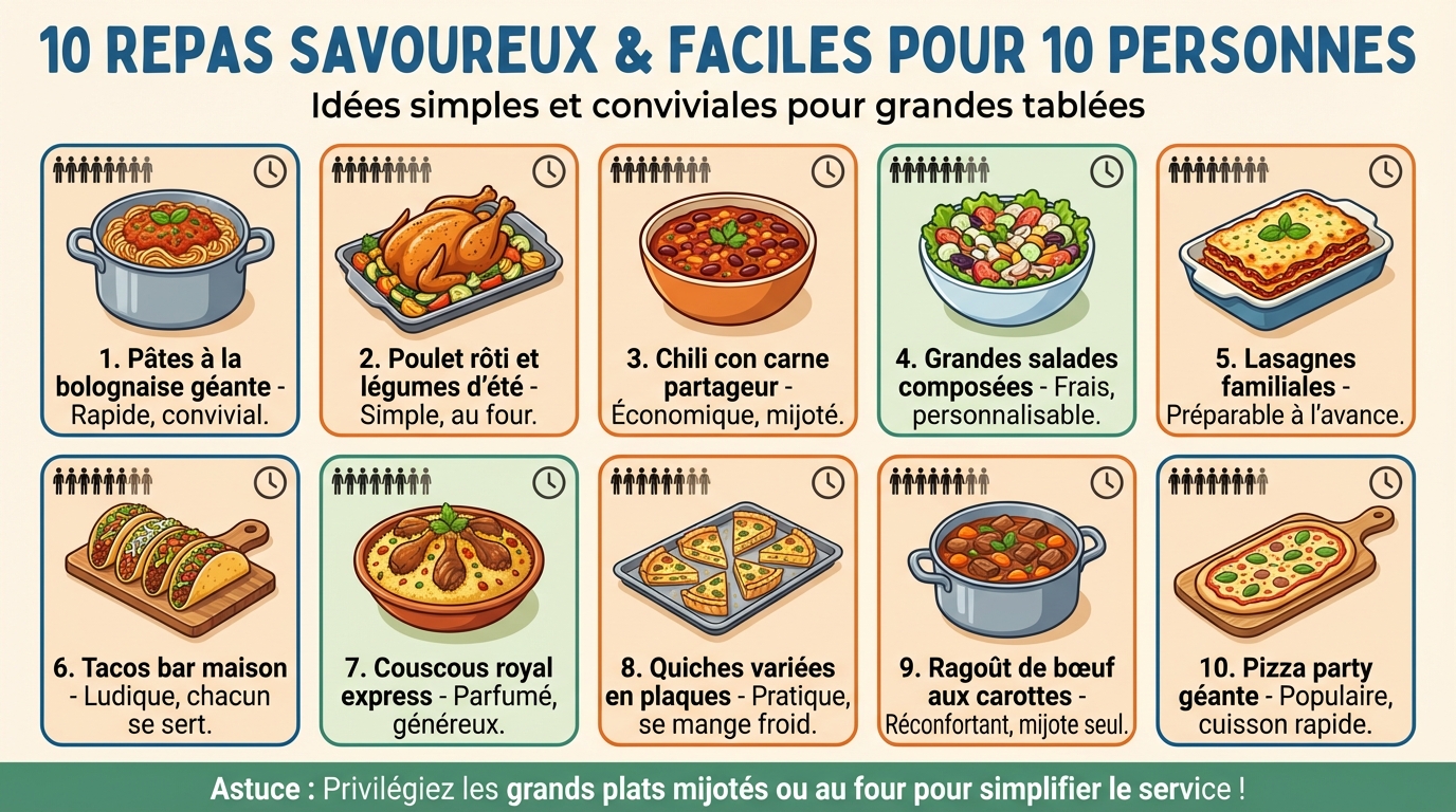 Idées de repas pour 10 personnes