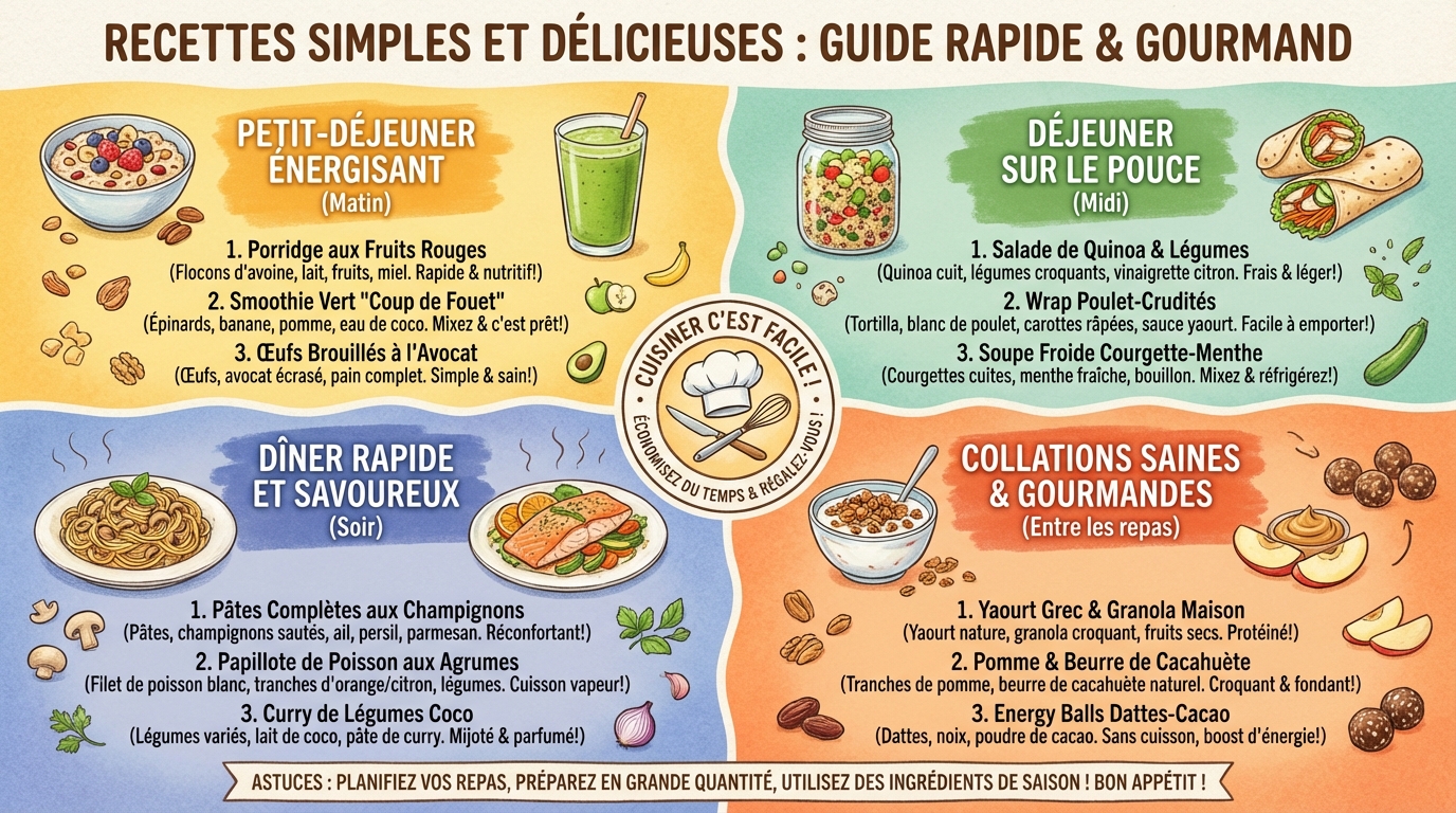 Découvrez des recettes de cuisine simples et délicieuses 1 Conseils pour réussir vos plats