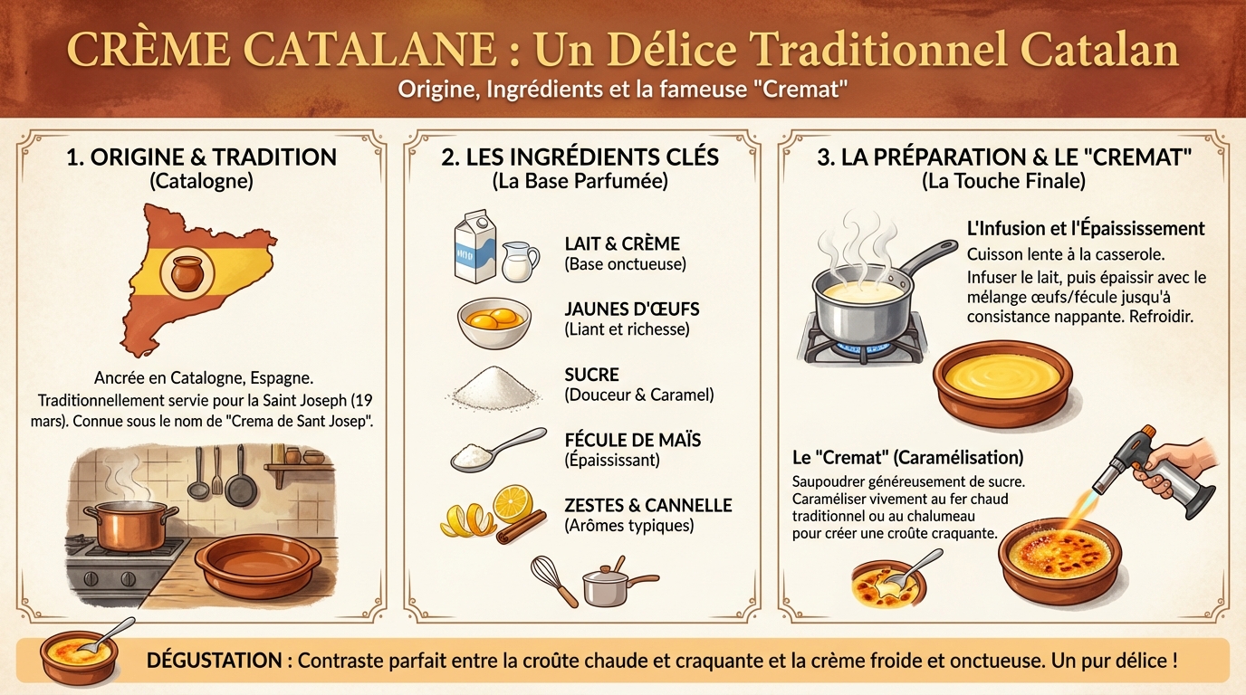Préparation de la crème catalane