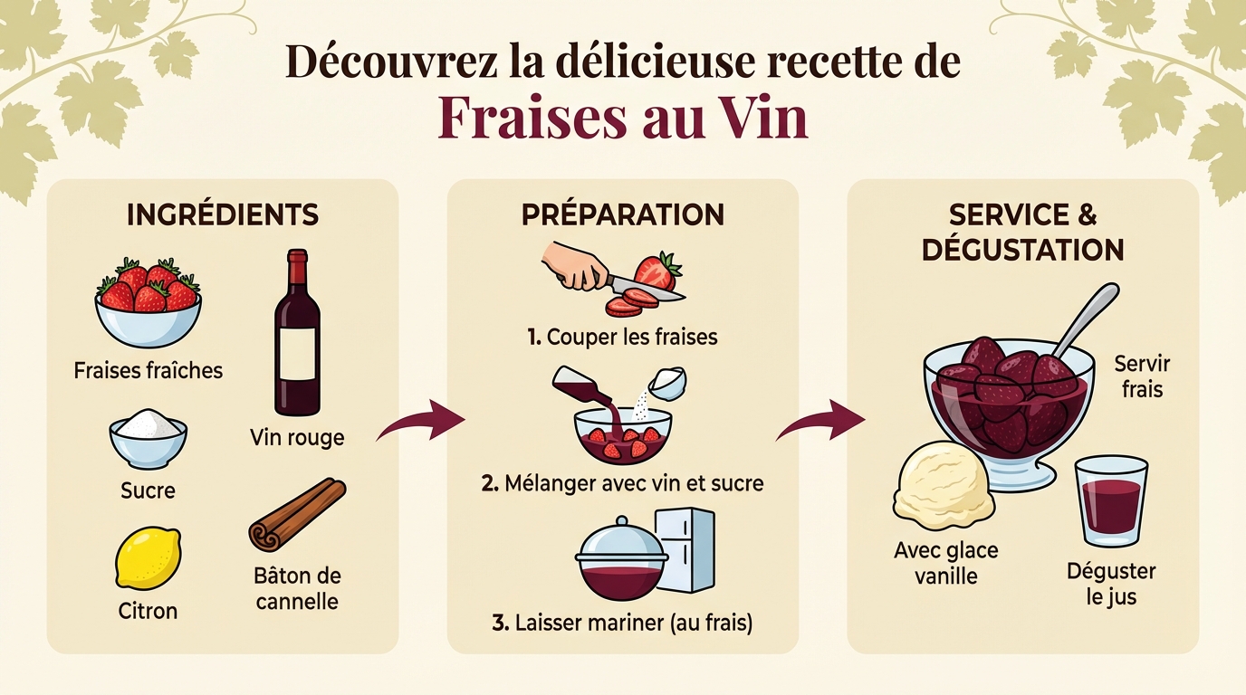 Découvrez la délicieuse recette de fraises au vin 1 Étapes de préparation