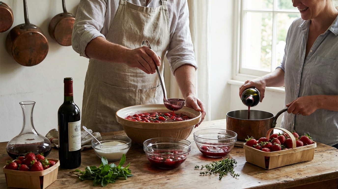 Découvrez la délicieuse recette de fraises au vin