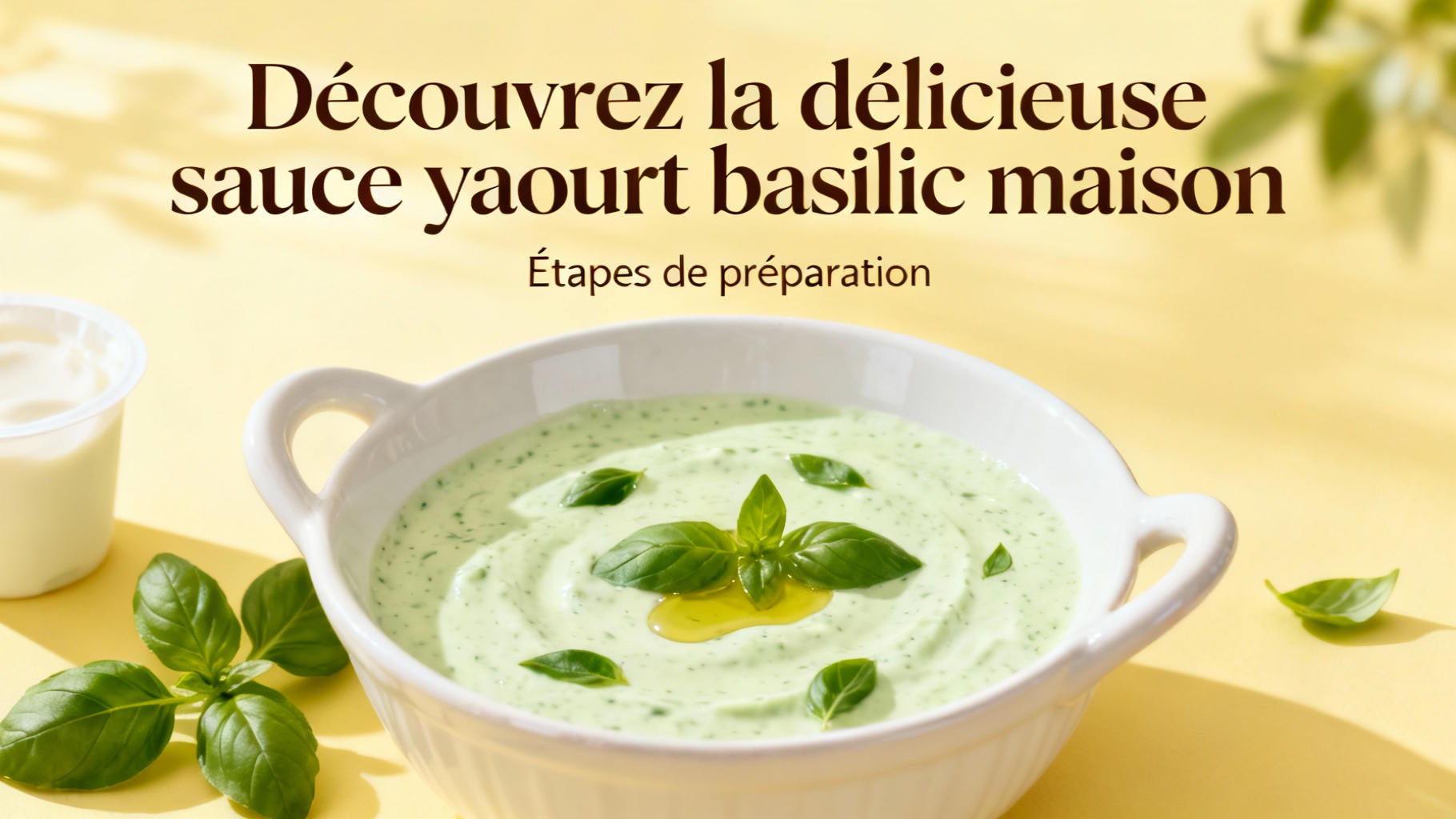 Découvrez la délicieuse sauce yaourt basilic maison 1 Étapes de préparation