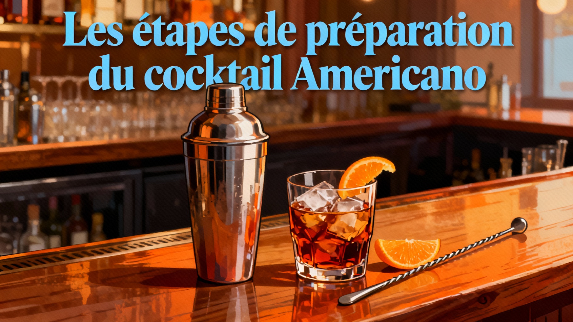 Les étapes de préparation du cocktail Americano