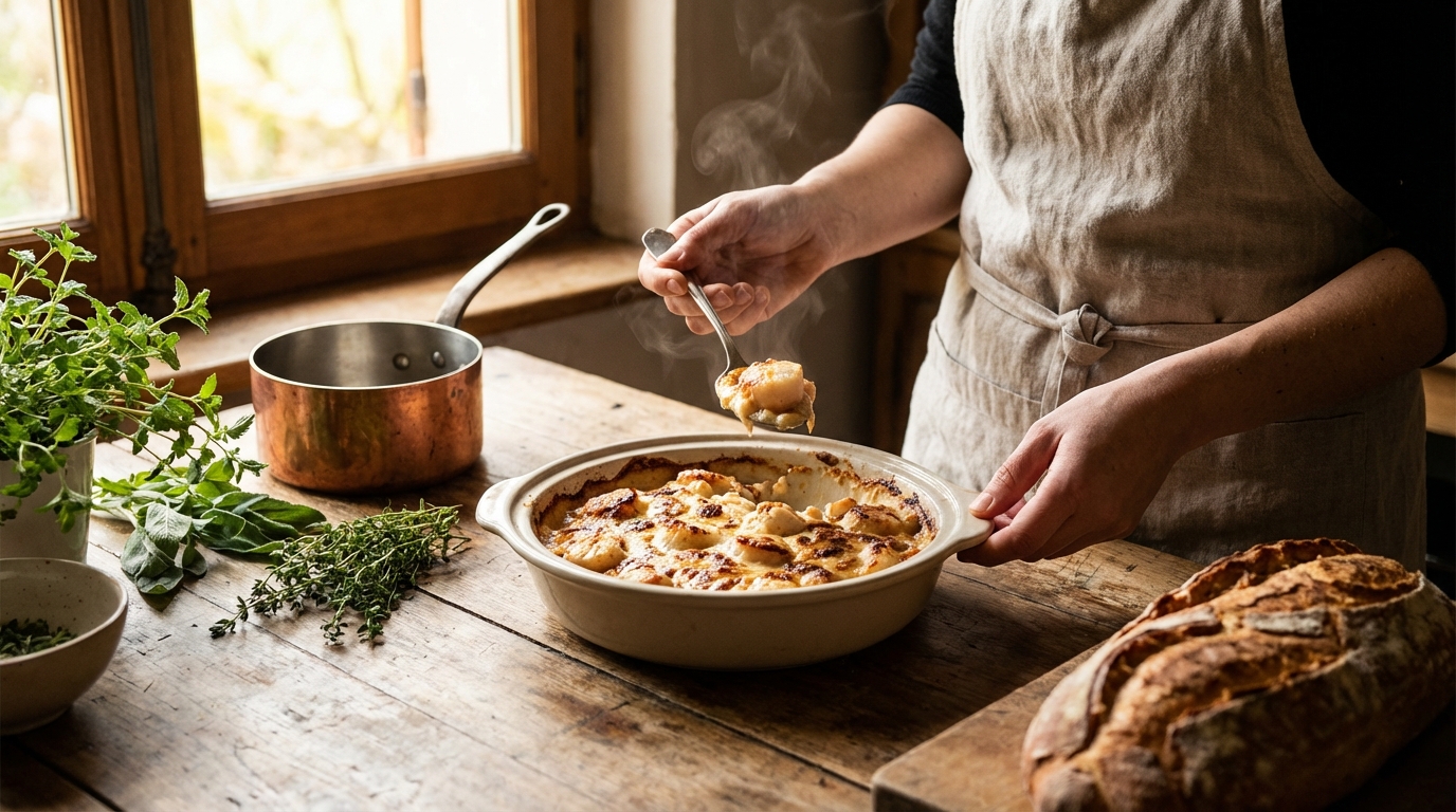 Découvrez la recette du gratin de saint jacques délicieux