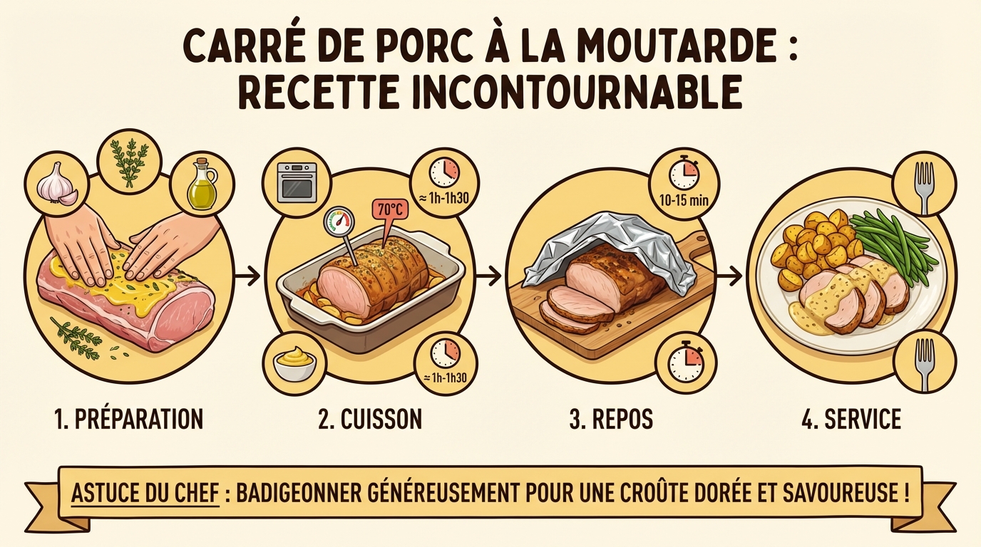Découvrez la recette incontournable du carré de porc à la moutarde 1 Conseils pour réussir votre plat