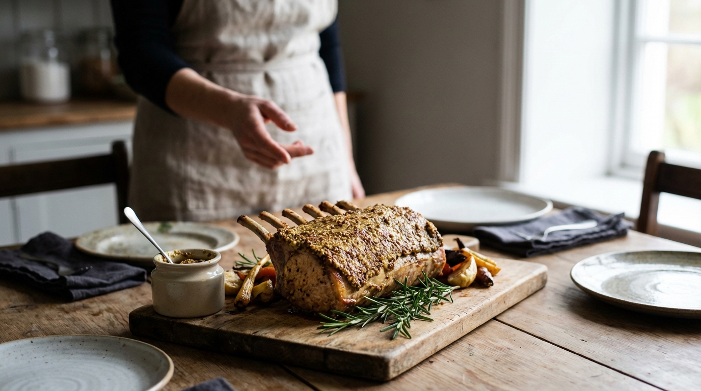 Découvrez la recette incontournable du carré de porc à la moutarde