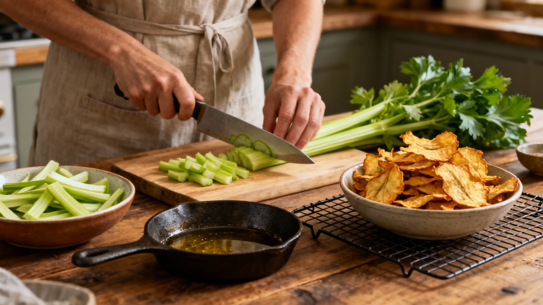 Découvrez la recette inratable des chips de céleri