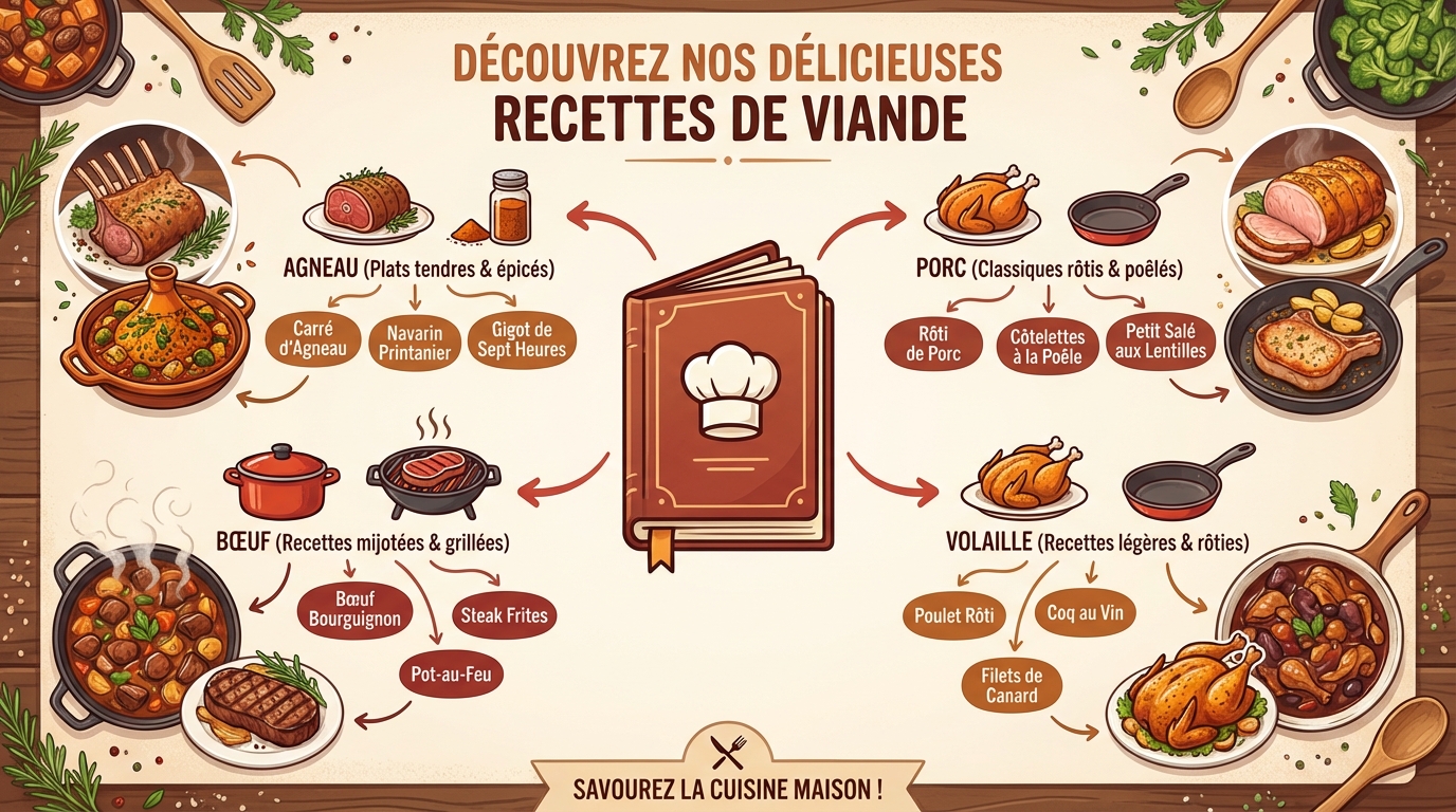 Découvrez nos délicieuses recettes de viande 1 Recettes simples et rapides