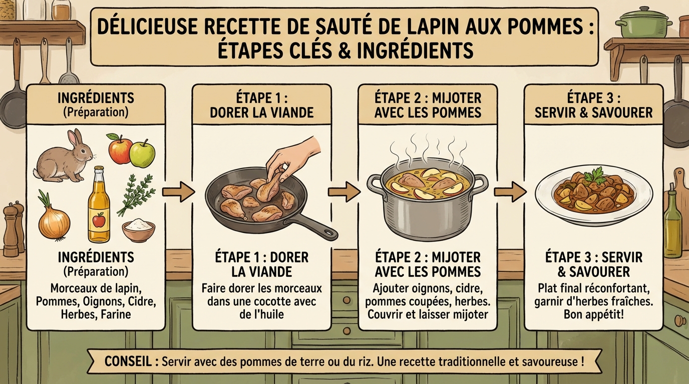 Délicieuse recette de sauté de lapin aux pommes 1 Conseils de cuisson