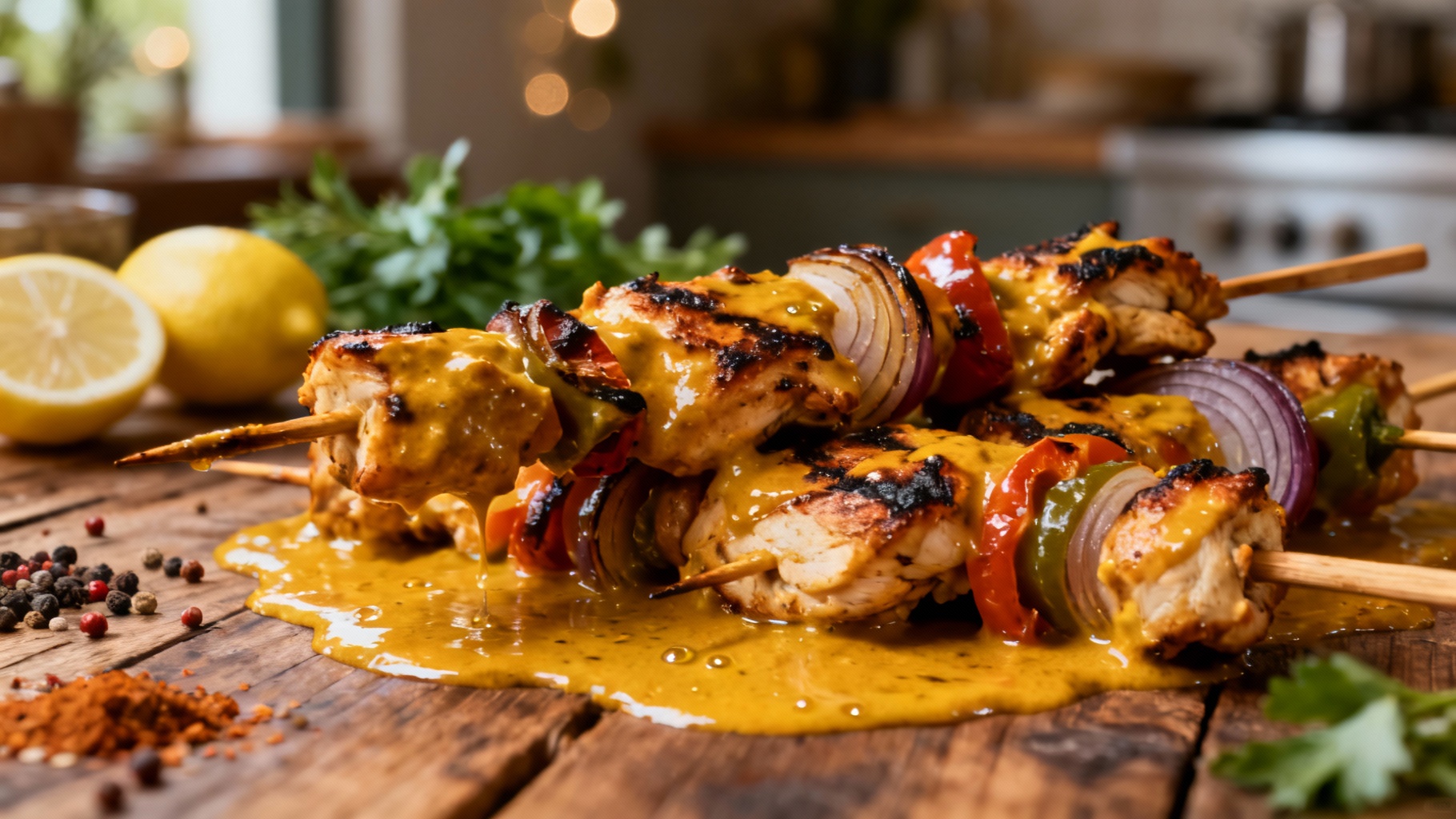 Des brochettes de poulet au curry à tomber par terre