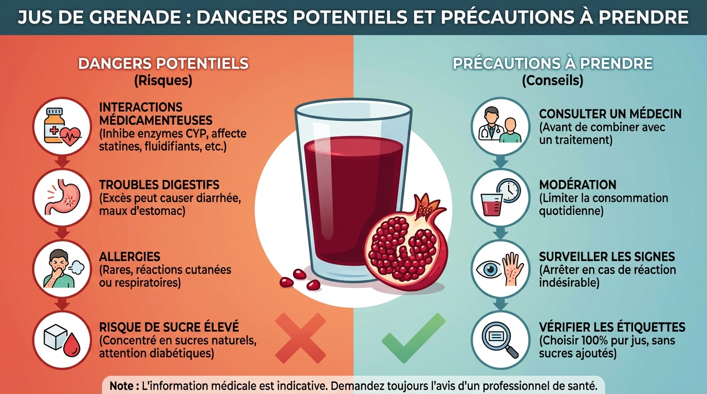 Les dangers du jus de grenade