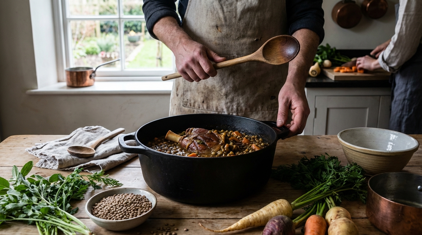 La recette parfaite du jarret de porc aux lentilles