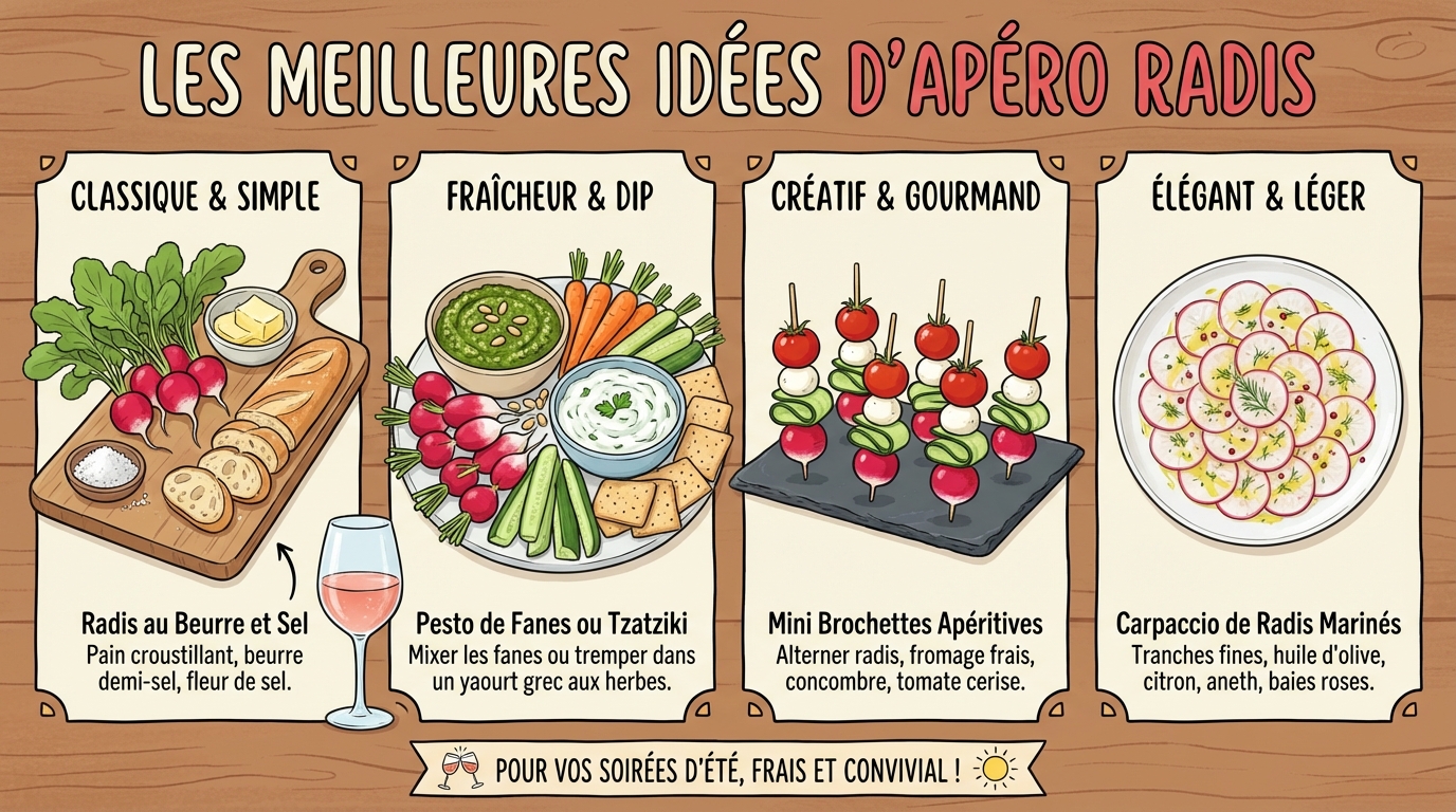 Les meilleures idées d'apéro radis pour vos soirées 1 Recettes d'apéro radis
