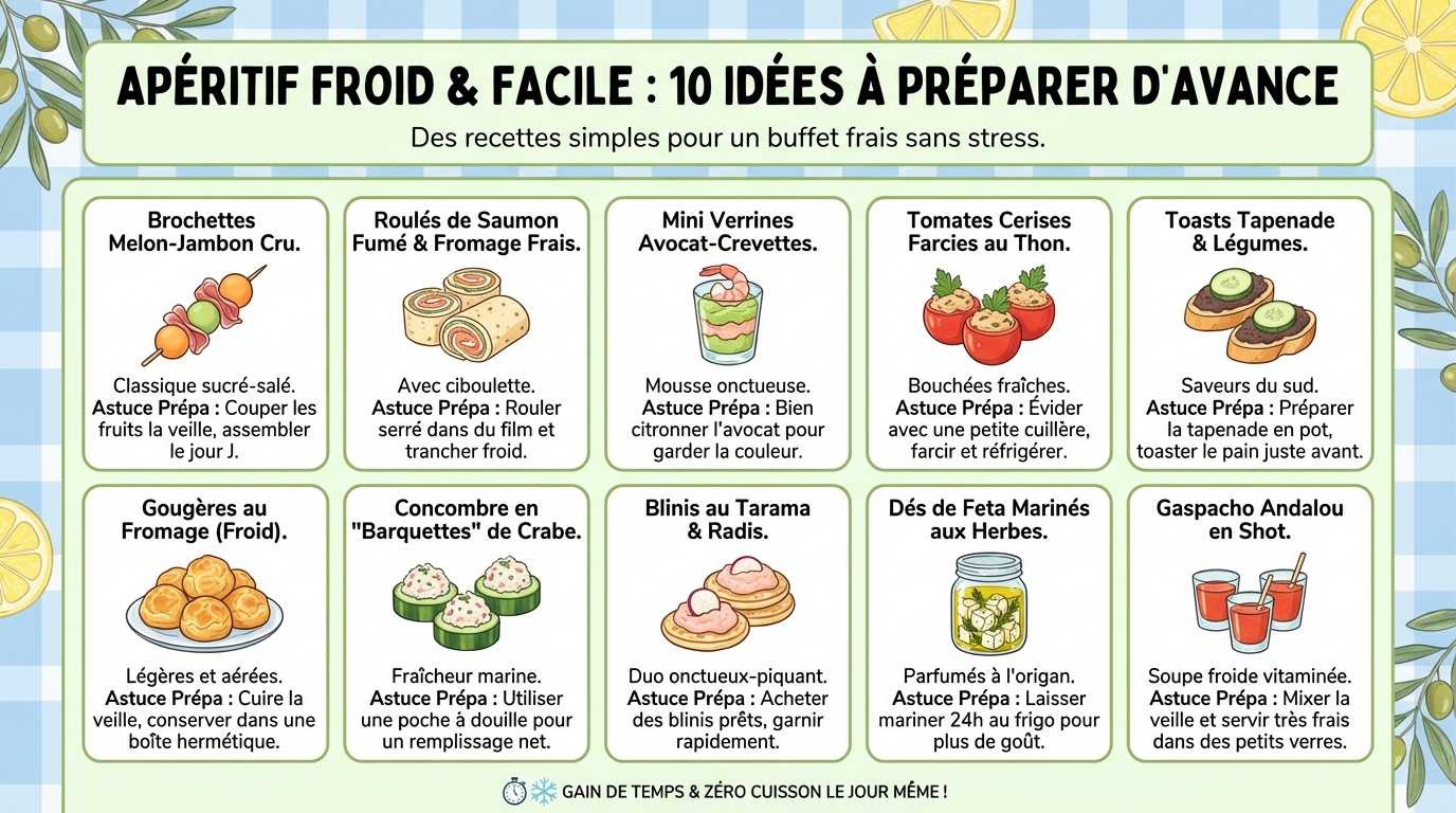 10 recettes d'apéritifs froids