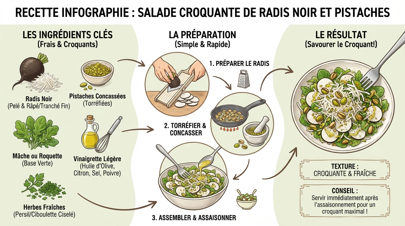 Étapes de préparation de la salade