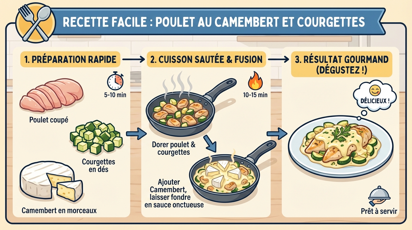 Recette facile de poulet au camembert et courgettes 1 Accompagnement