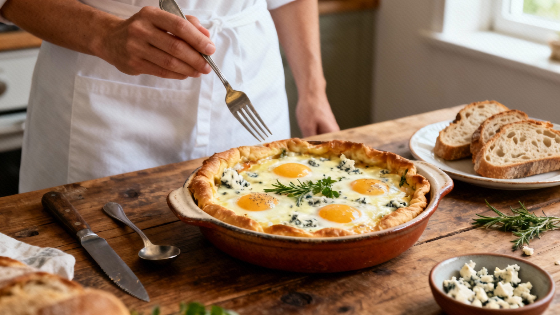 Recette facile et délicieuse d'œufs au roquefort