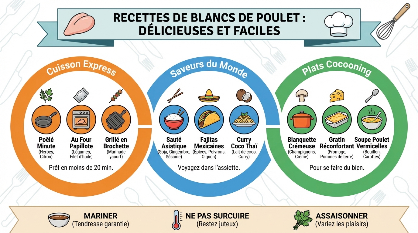 Recettes incontournables de blancs de poulet