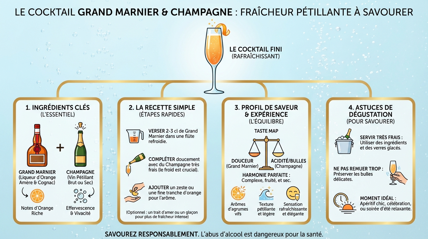 Savourez un cocktail grand marnier champagne rafraîchissant 1 Ingrédients nécessaires