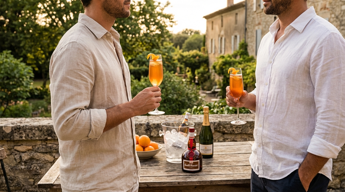 Savourez un cocktail grand marnier champagne rafraîchissant