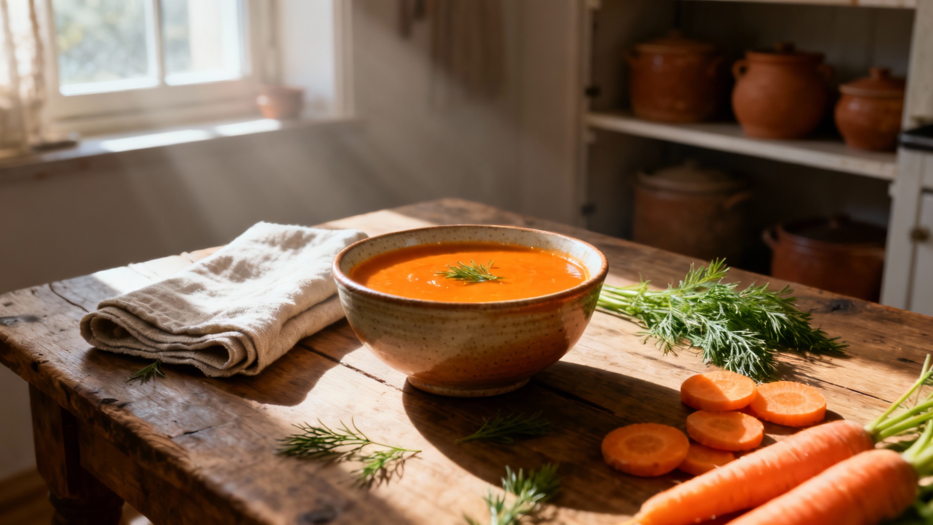 Savourez une délicieuse soupe froide de carottes maison