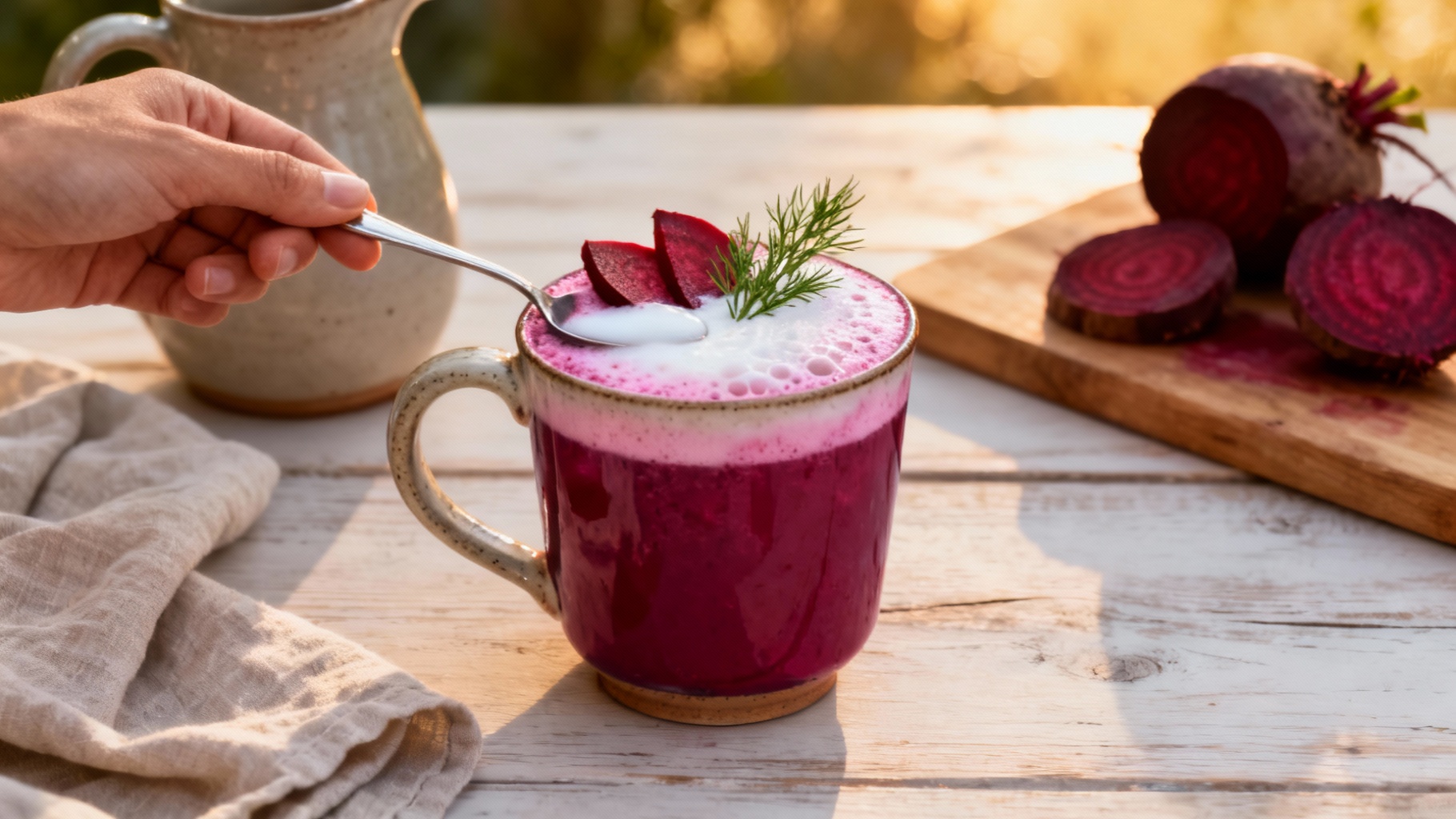 Une entrée froide chic et facile : recette de cappuccino de betteraves