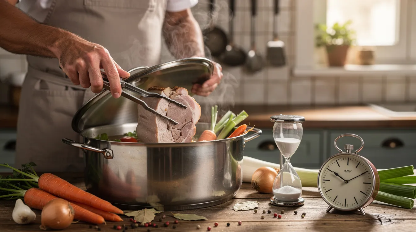 Le temps de cuisson idéal du jarret de porc à l'eau