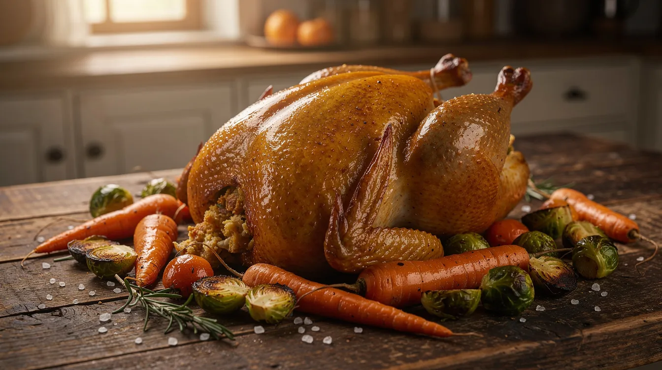 Cuisson parfaite du rôti de chapon farci au four chaleur tournante